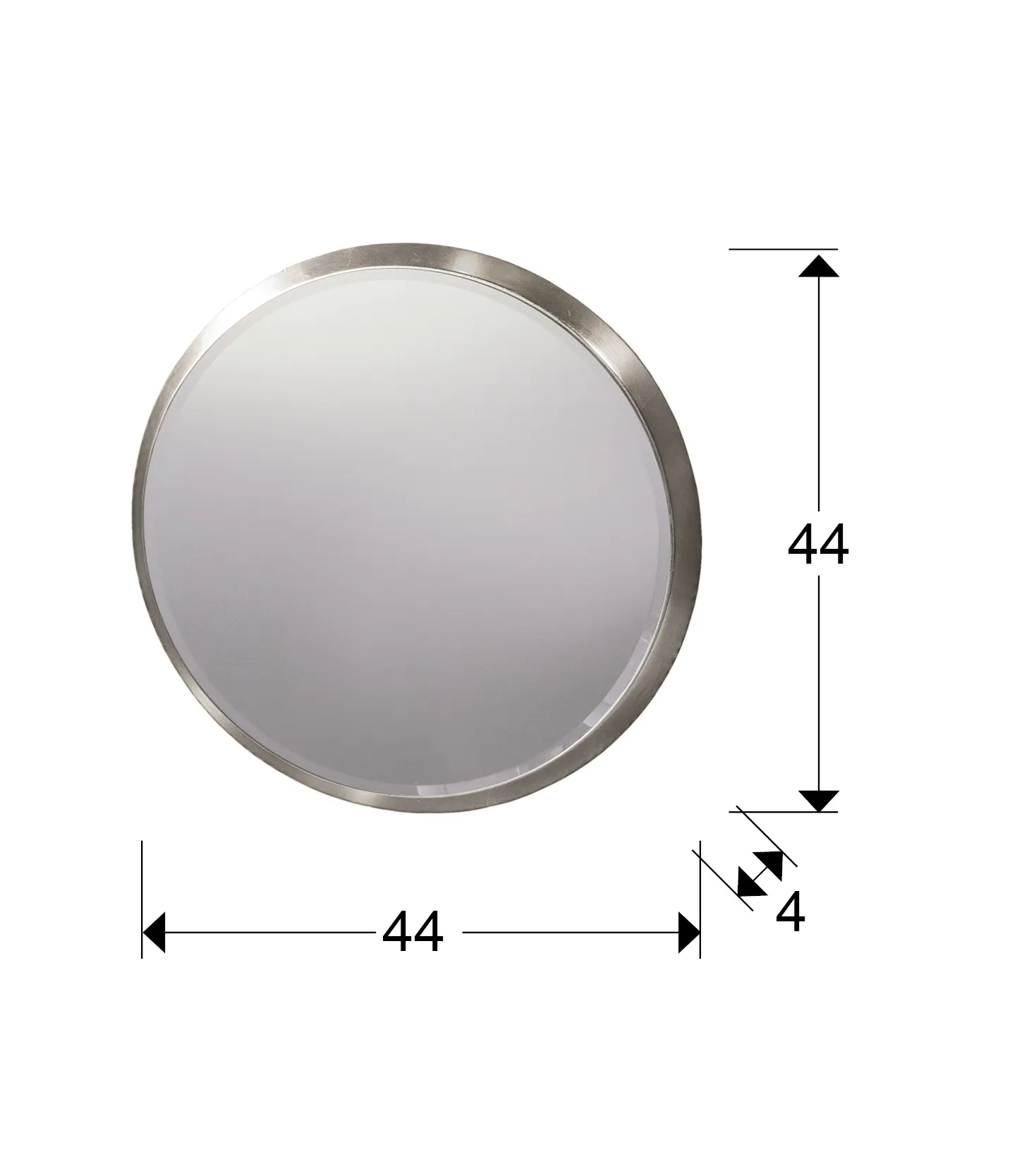 Огледало ARIES, Кръгло, Ø44 см, Сребристо - Image 3