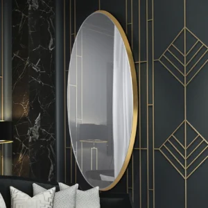 Aries Gold Leaf Oval Mirror - 80x170 cm