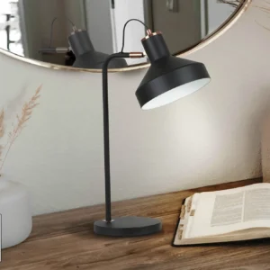 Маса лампа I3 - IRIAS 1Л. Черна с медни акценти