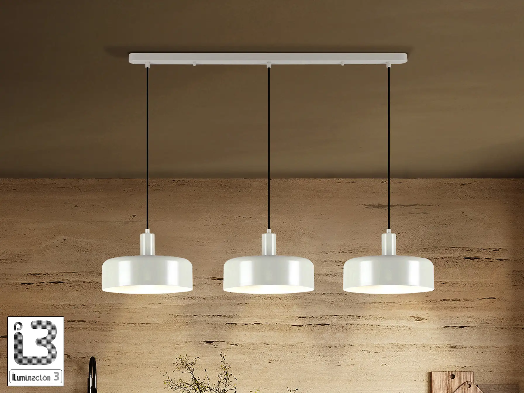 Лампа I3 - АЛЕСИЯ с 3 осветителни тела, матово перлено покритие