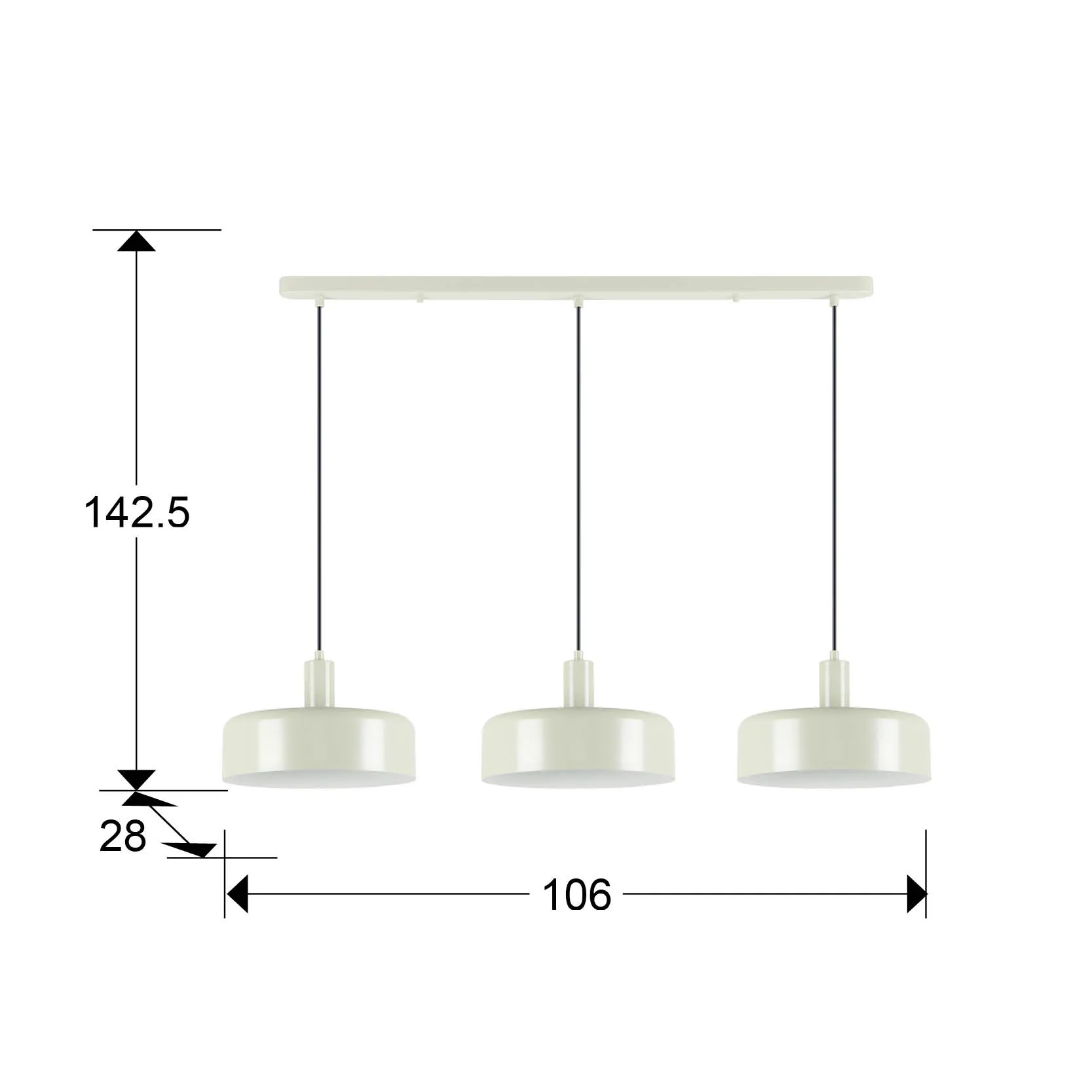 Лампа I3 - АЛЕСИЯ с 3 осветителни тела, матово перлено покритие - Image 3