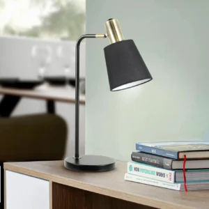 Маса за лампа I3 - GISELA, черна с месингови детайли