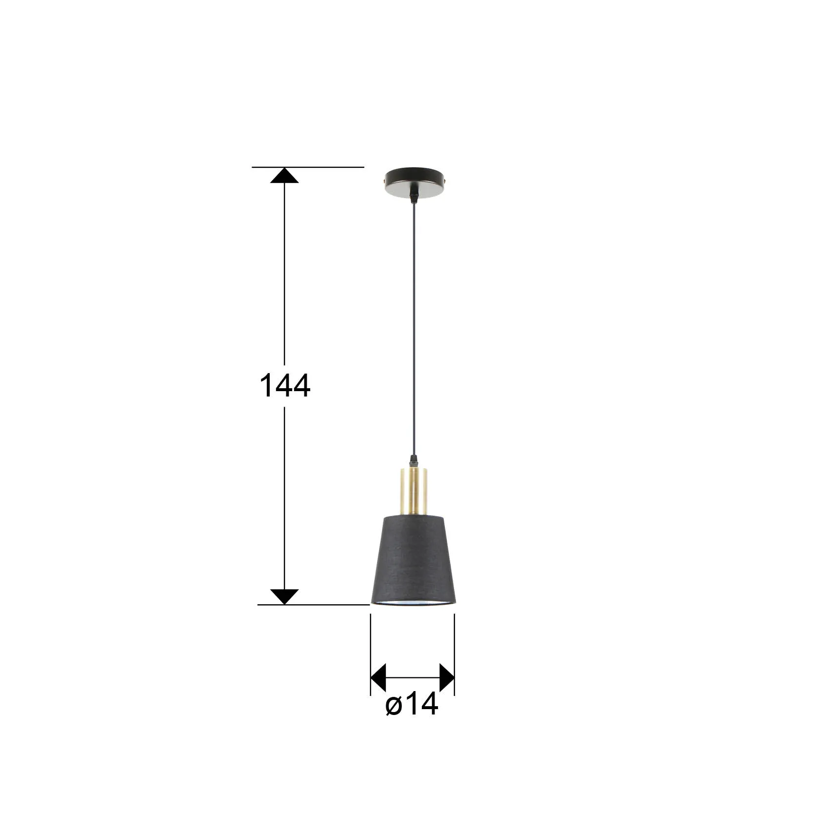 Настолна лампа I3 - GISELA - 1 светлина, черна с месингови детайли - Image 3