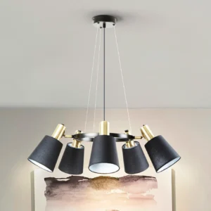 Лампа Gisela с 5 светлини - Черна и Латунена