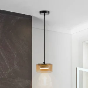 Настолна лампа Olaia 1L черно-амбър