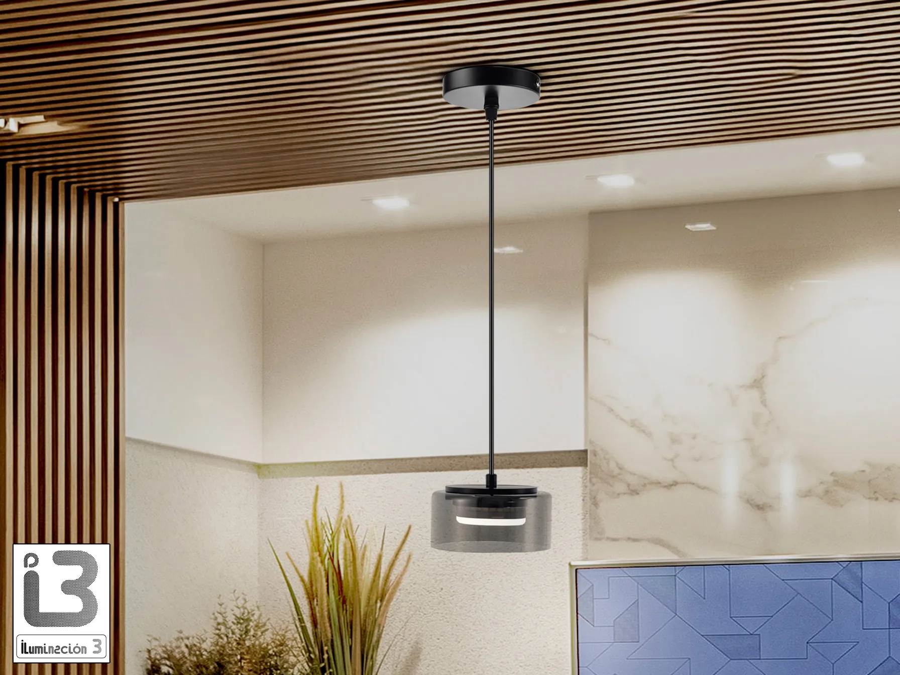 I3 - ОЛАЯ - ЛАМПА 1Л ЧЕРЕН С ДИМЕН СТЪКЛО