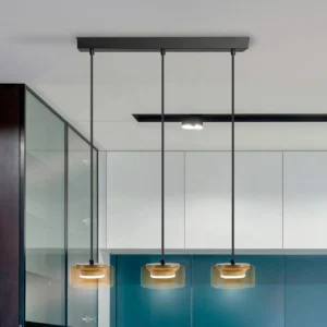 Таванна лампа Olaia - 3-лампова, черна и златна