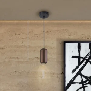 Настолна лампа NIMES 1Л - Черно-кафява