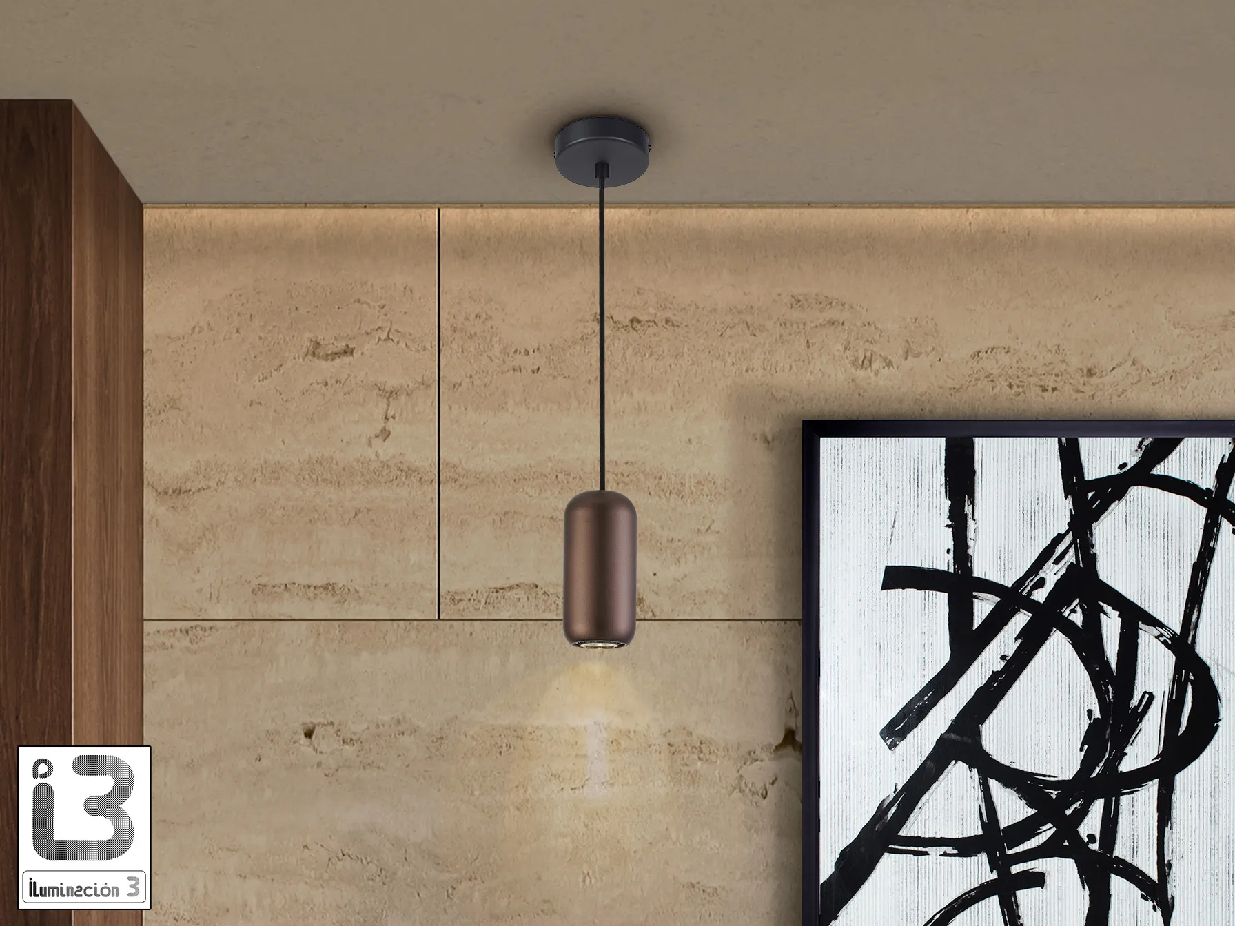 Настолна лампа NIMES 1Л - Черно-кафява