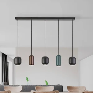 Лампа I3 - NIMES с 5 метални абажура в черен цвят