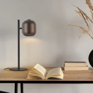 Настолна лампа NIMES 1L - Черно-кафява