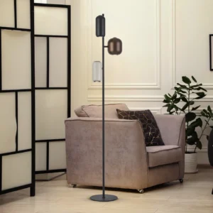 Подова лампа NIMES - 3-лампа, черна