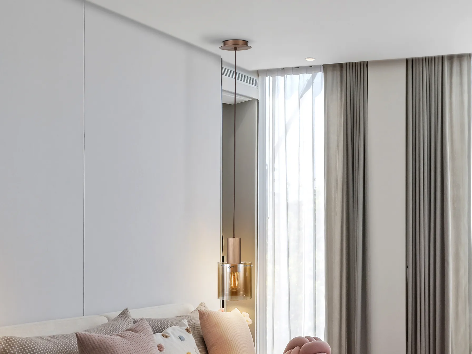 I3 - VENIZE - Метална лампа 1L в меден и амбър цвят