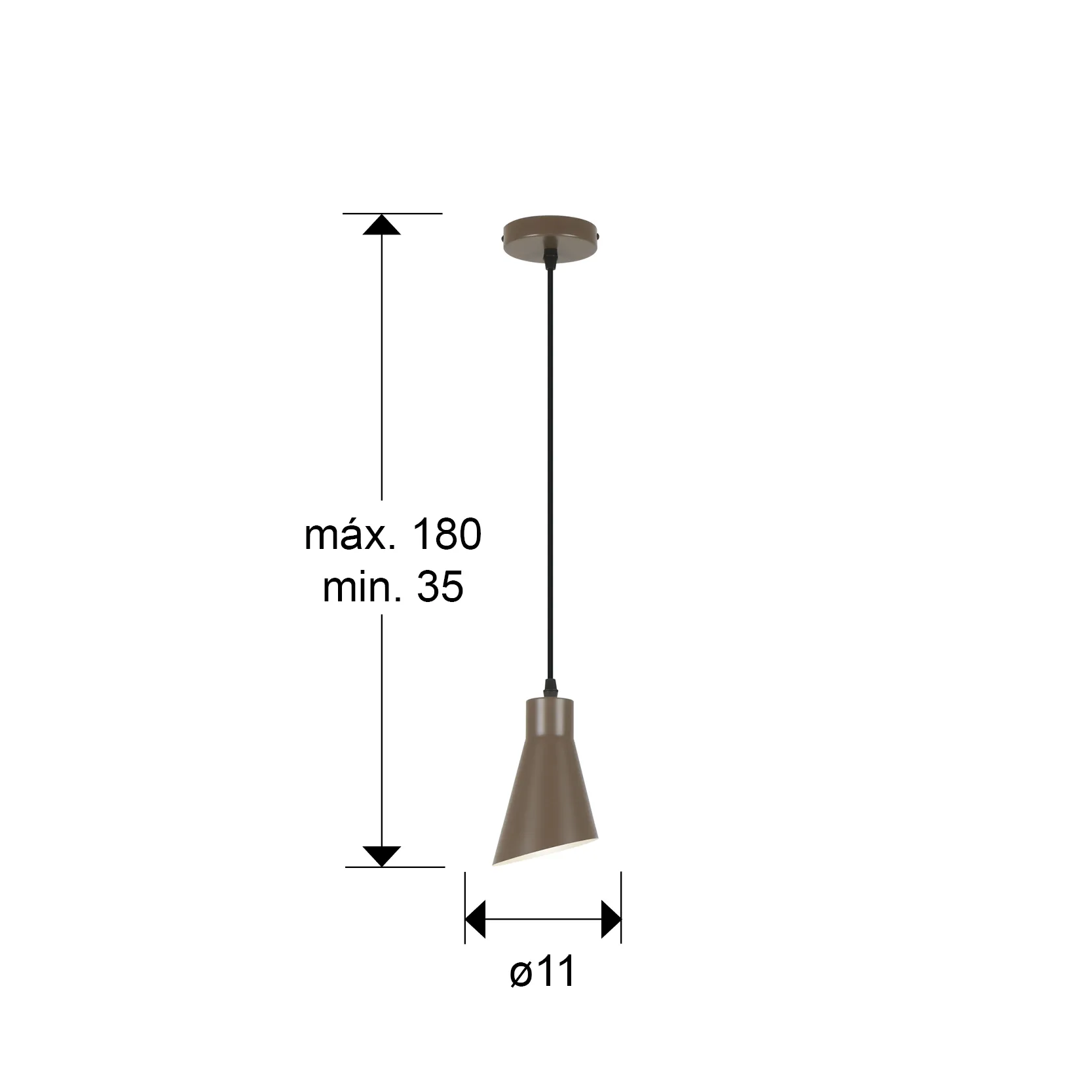 Лампа BERA 1L - Кафява метална лампа - Image 3