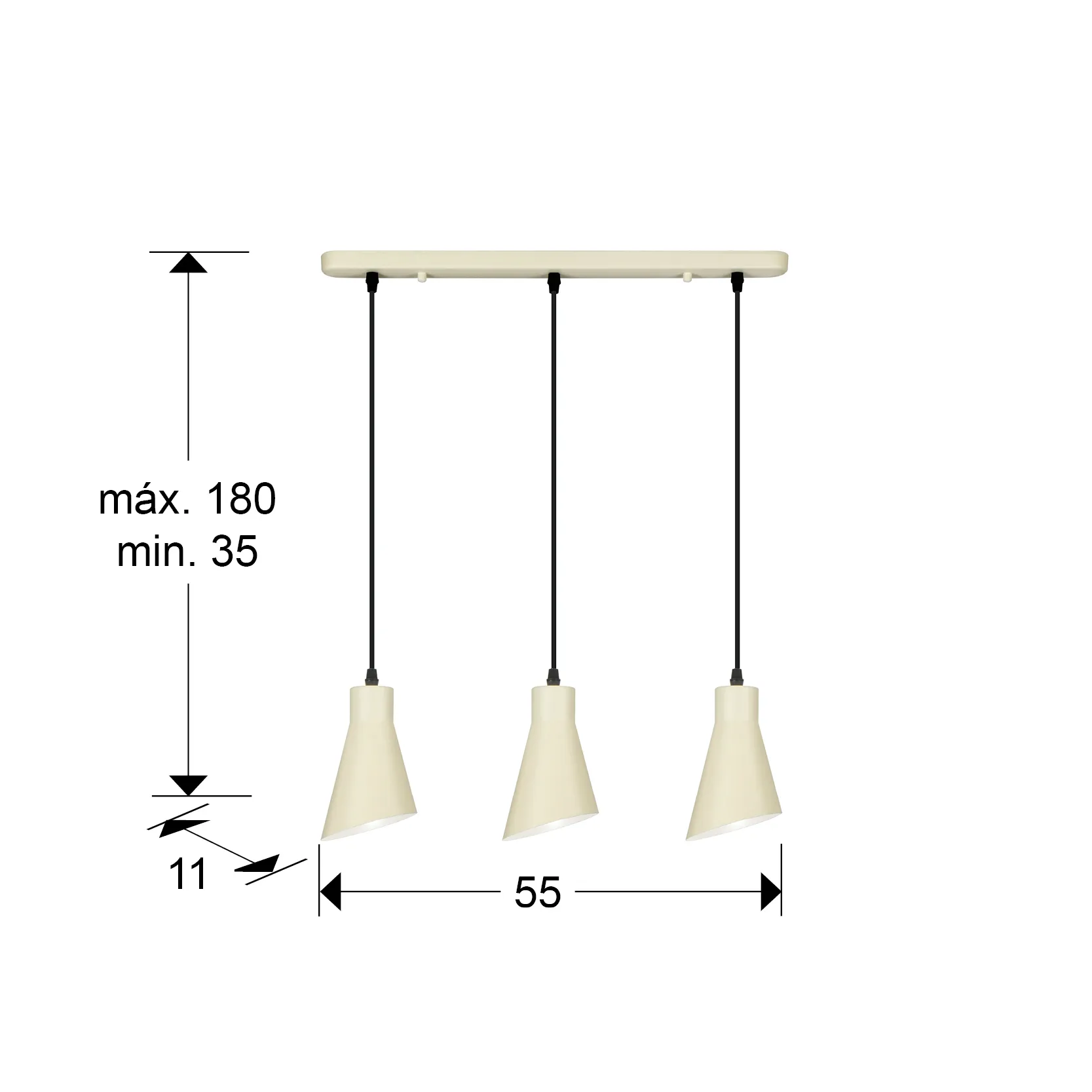 Таванна лампа BERA с 3 светлини - Кремава - Image 3