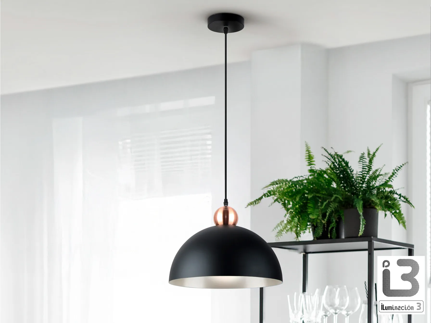 Настолна лампа I3 - POLO - 1Л - Черна/Медна