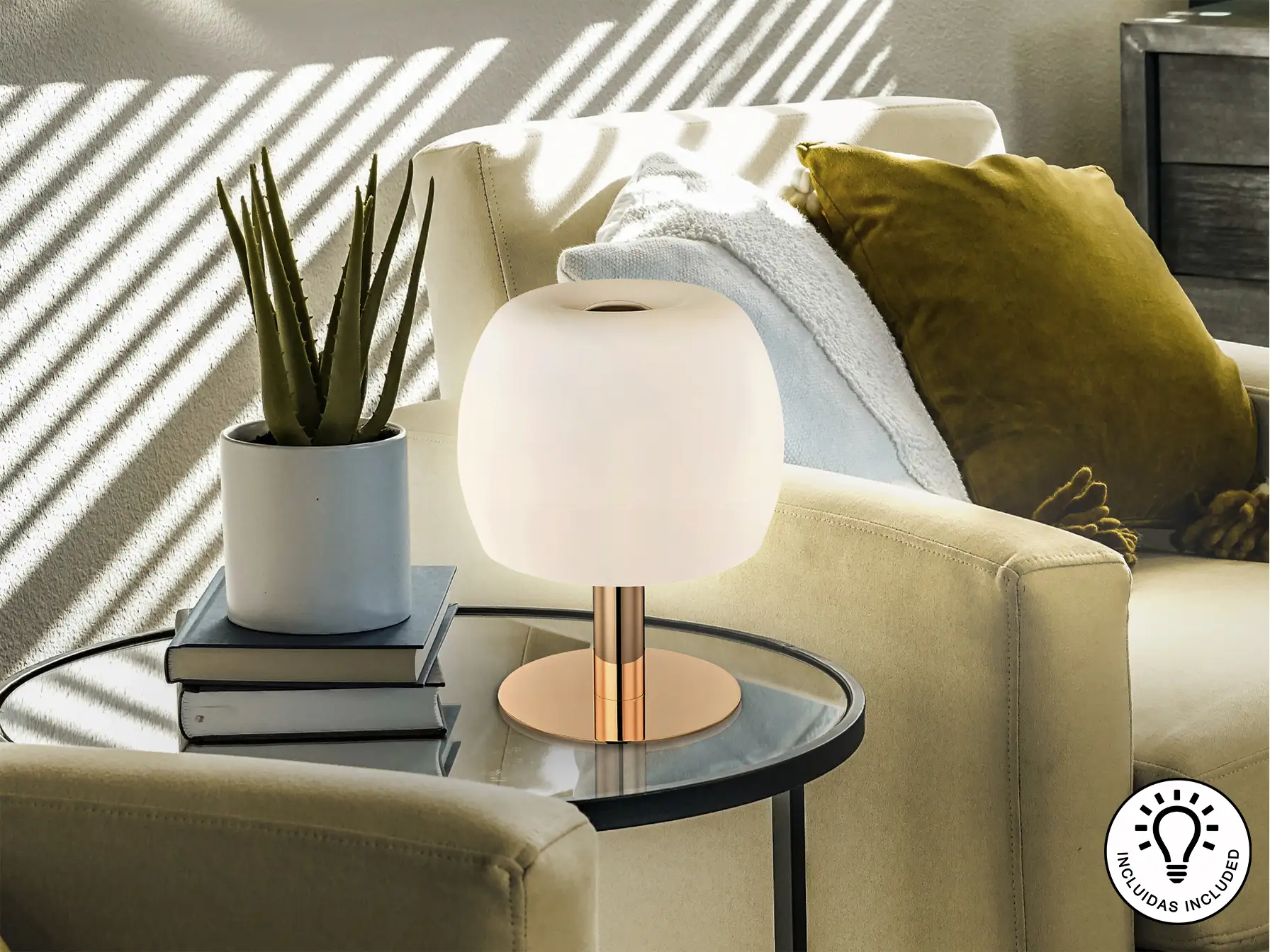 Маслена лампа BALOON - Златисто/Опал