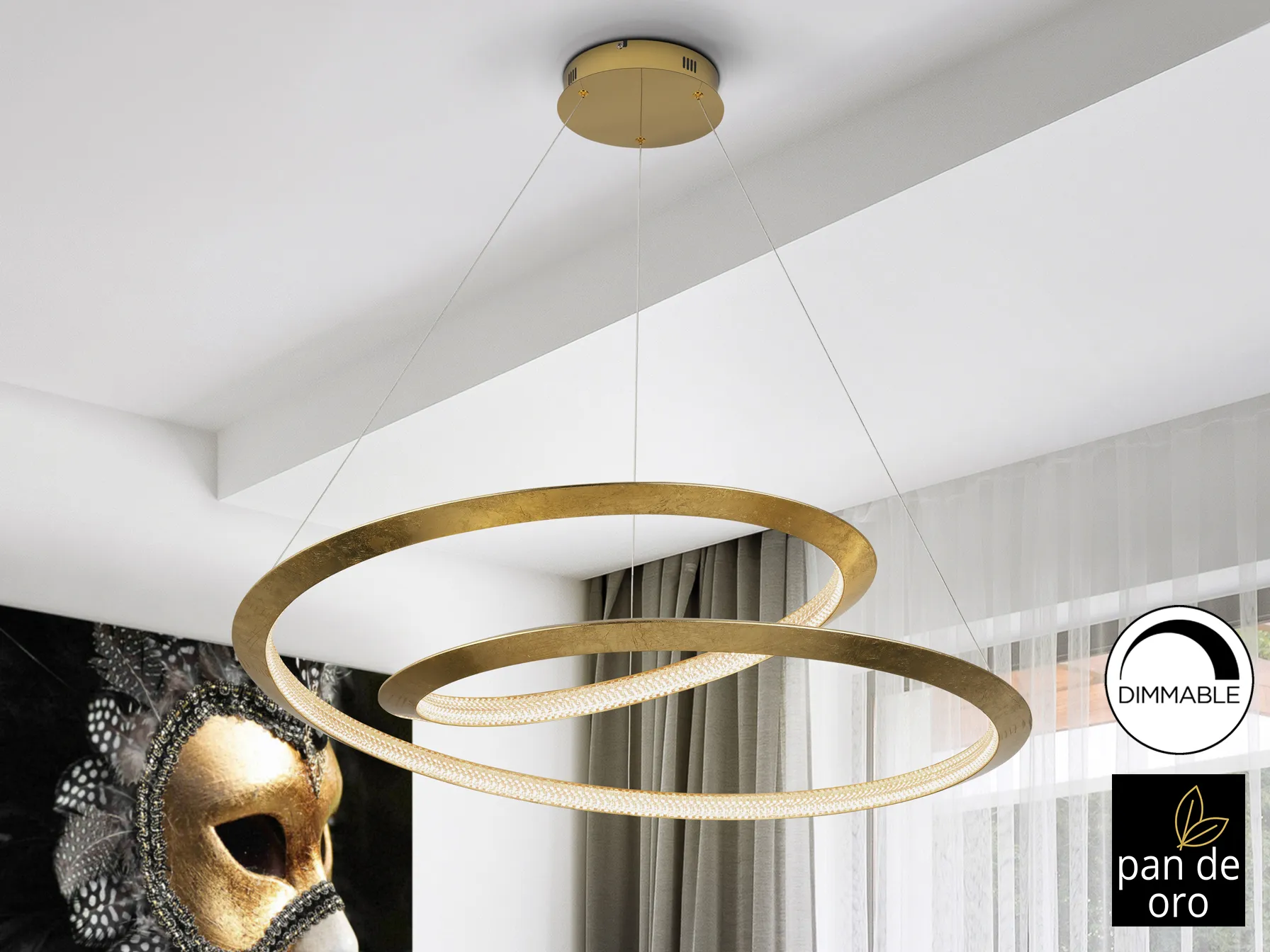 Лампа ETERNITY с златни листа Ø97 см