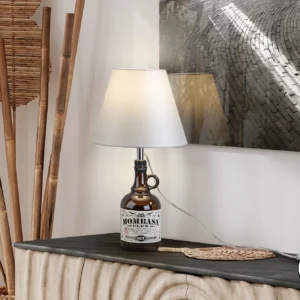 Комплект за настолна лампа от бутилка - бял абажур