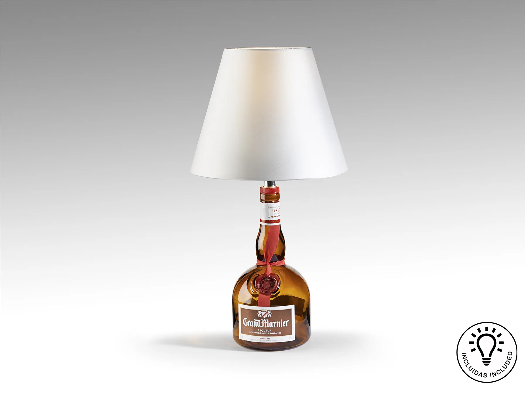 Комплект за настолна лампа от бутилка - бял абажур - Image 3