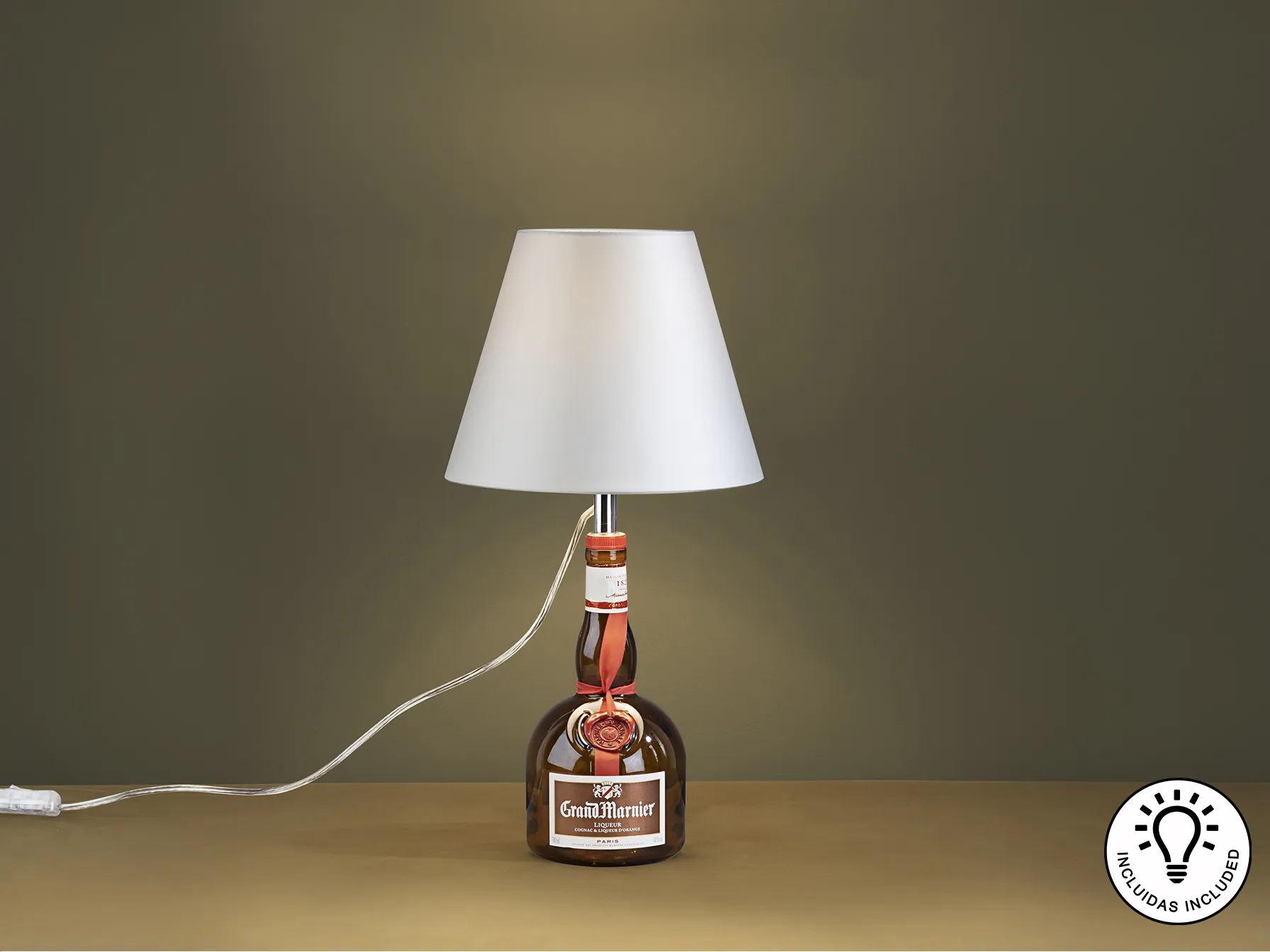 Комплект за настолна лампа от бутилка - бял абажур - Image 4