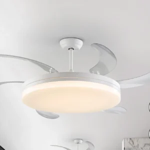 ВЕНТО - МАКСИ БЯЛ ВЕНТИЛАТОР С ДИМИРАЩА LED СВЕТЛИНА D80/150