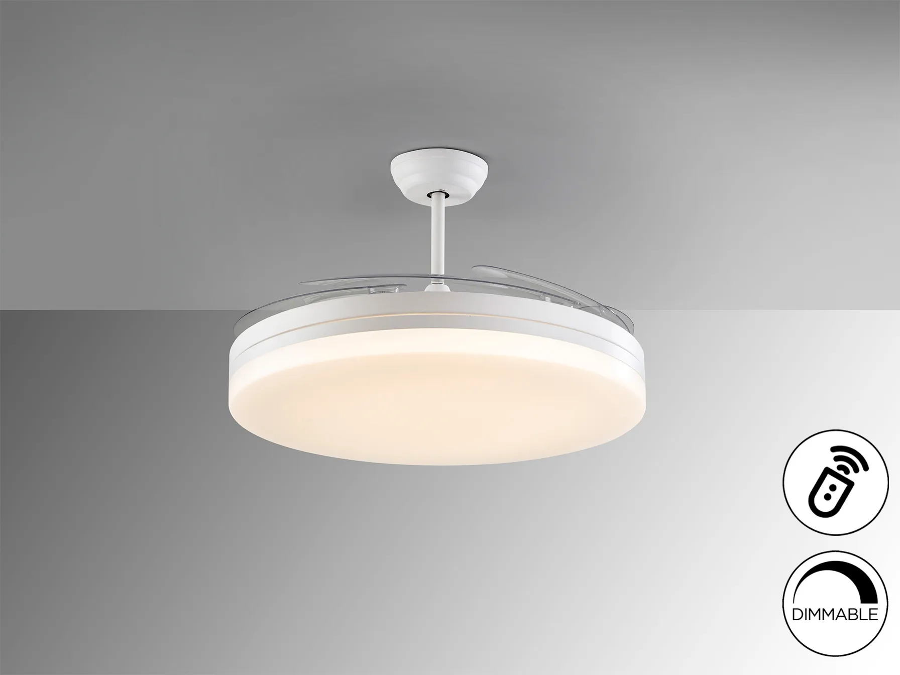 ВЕНТО - МАКСИ БЯЛ ВЕНТИЛАТОР С ДИМИРАЩА LED СВЕТЛИНА D80/150 - Image 4