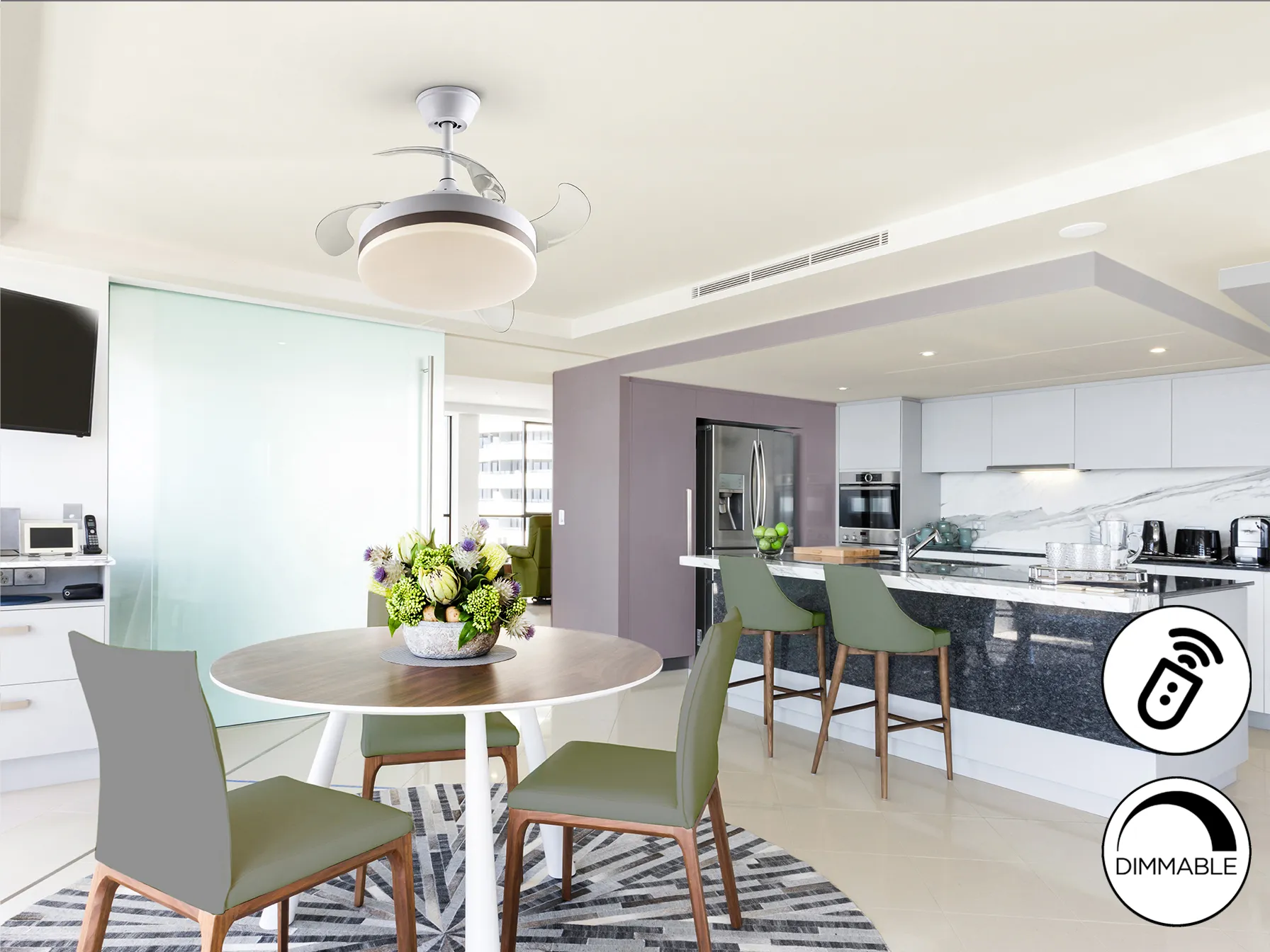 ВЕНТО MINI - Бял вентилатор Ø40/90 с регулиране на яркостта - Image 3