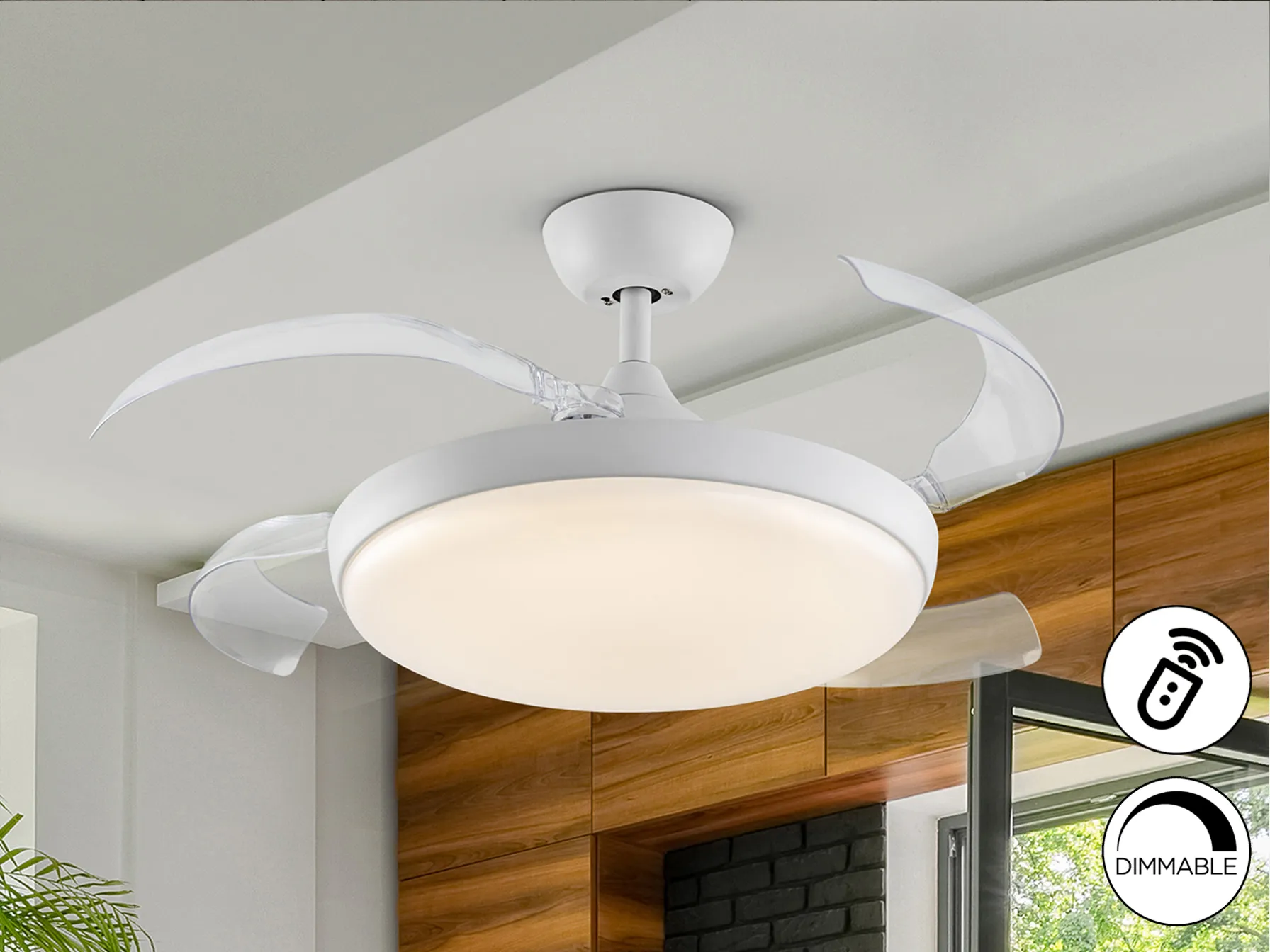 ВЕНТУРИ - БЯЛ ВЕНТИЛАТОР С LED ОСВЕТЛЕНИЕ