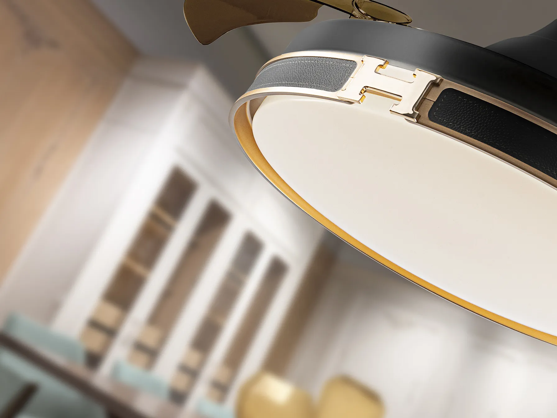 Вентилатор HERON с LED осветление, черен/златен, димируем - Image 4