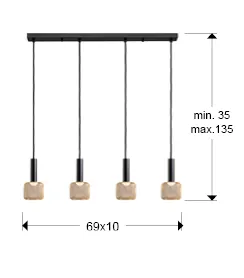 LED лампа SINCRO с 4 светлини, черна/златна - Image 5