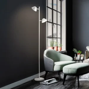 ТАРОС - Подова лампа 2Л Бяла