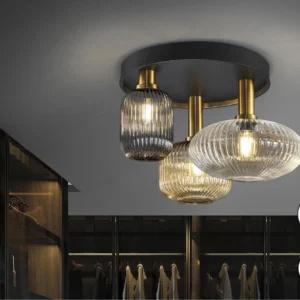 Таванна лампа NORMA 3L черна/латунна