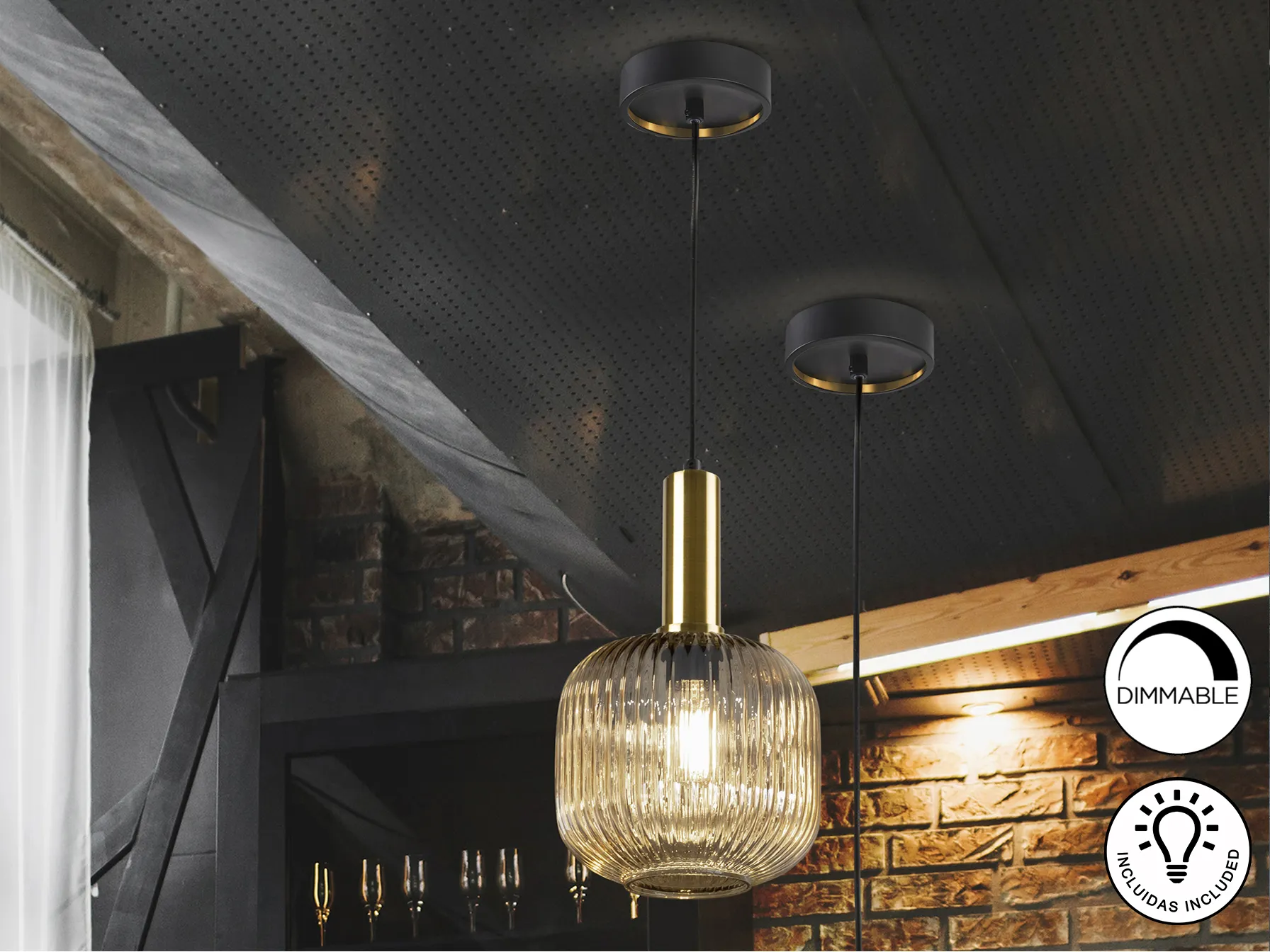 Лампа NORMA 1L в амбър