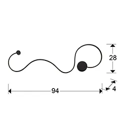 ГОЛЯМА СТЕННА ЛАМПА GRAFOS, ЧЕРНА - Image 4