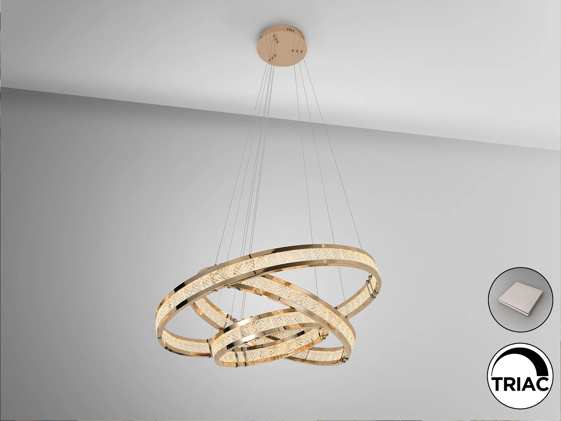 Лампа LORIAN с 3 пръстена, лъскаво злато - Image 3