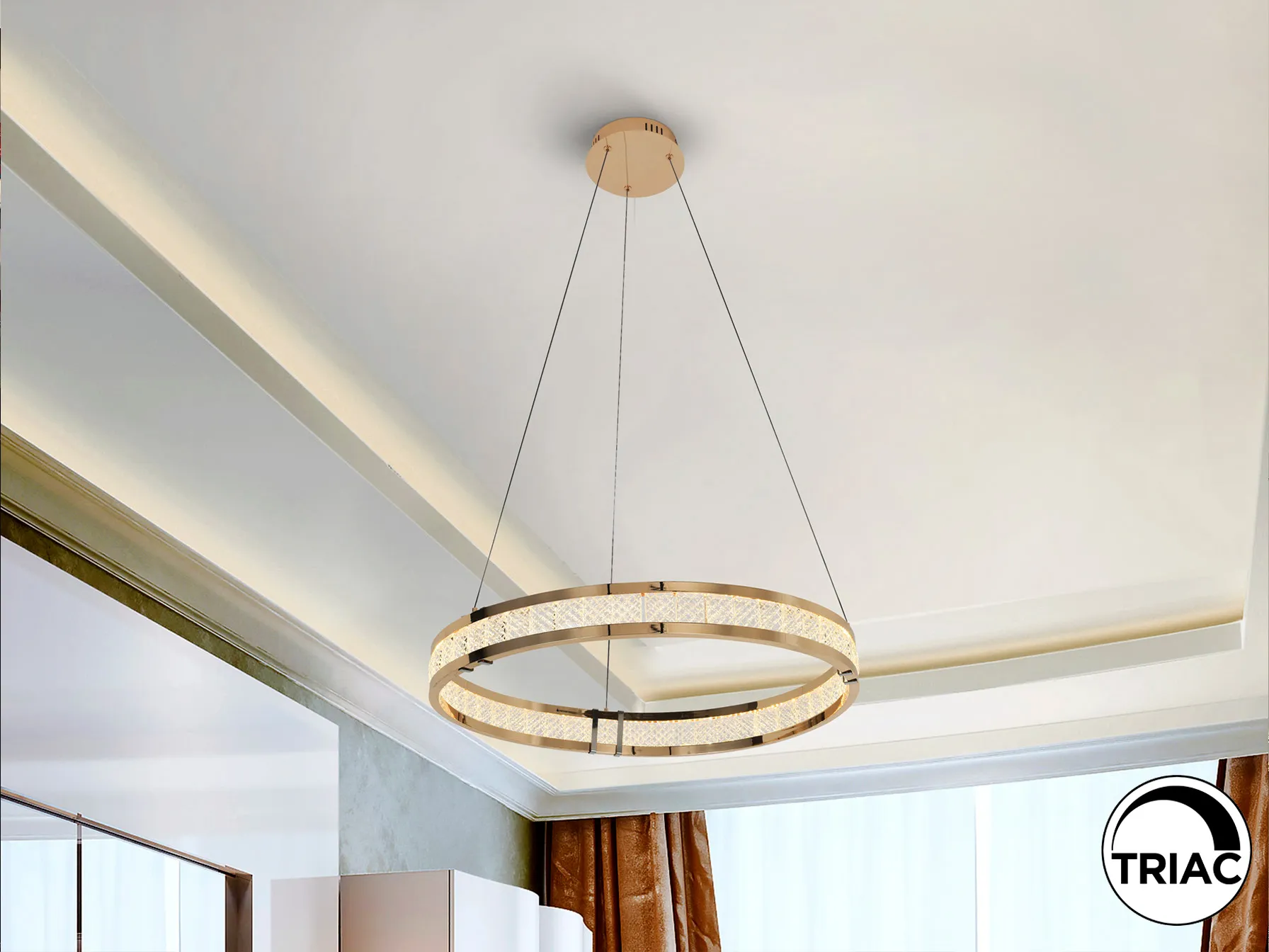 Лампа LORIAN с 1 пръстен, лъскаво злато