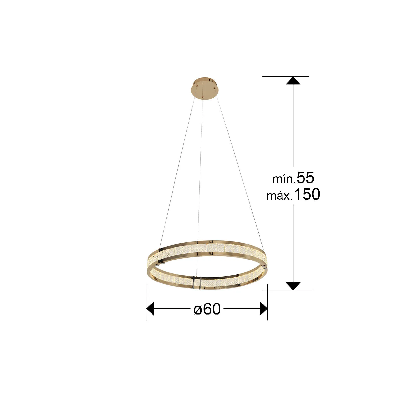 Лампа LORIAN с 1 пръстен, лъскаво злато - Image 3