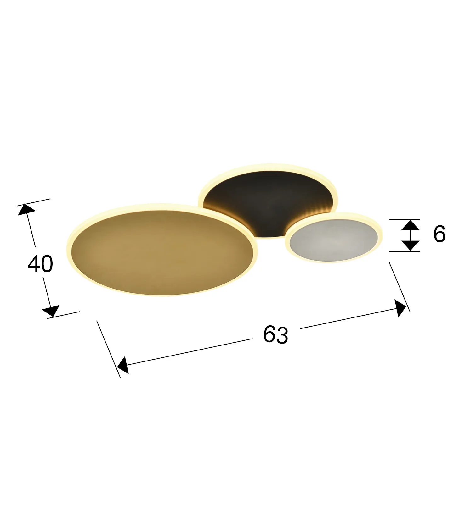 Потопна лампа UMBRA - Златна, Черна и Бяла - Image 4