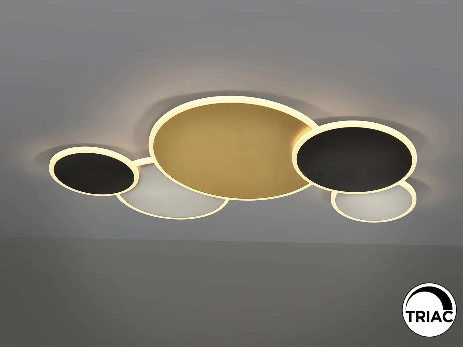 UMBRA - ЛУКСОЗЕН СВЕТИЛНИК ЗА ТАВАН В ЗЛАТНО, ЧЕРНО И БЯЛО