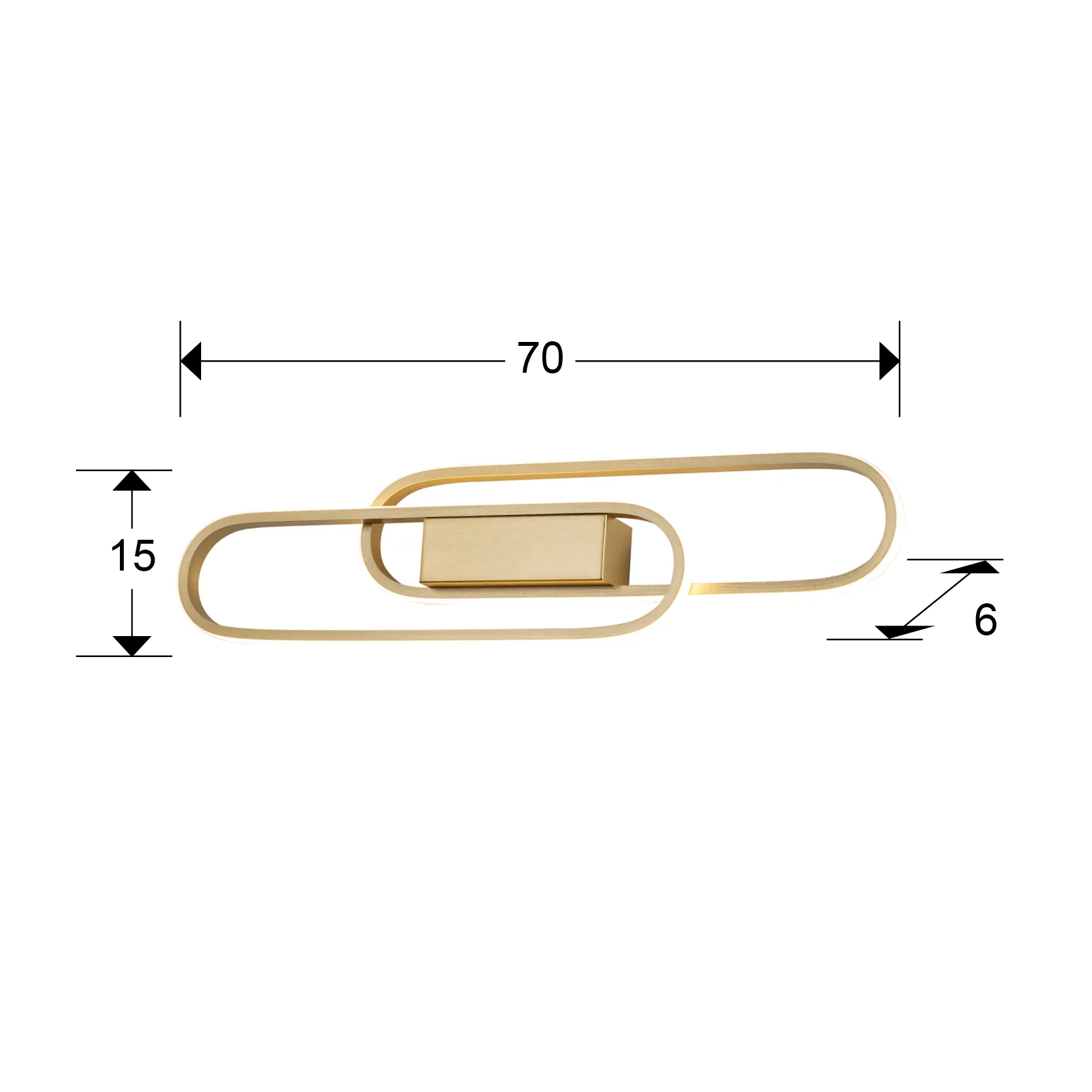 Стенна лампа ODELE - Златна 2Л - Image 3