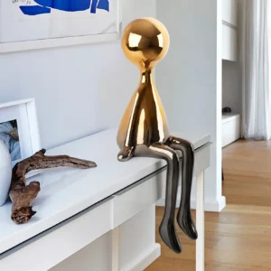 Седяща фигурка SIT DOWN - Сива/Оранжева