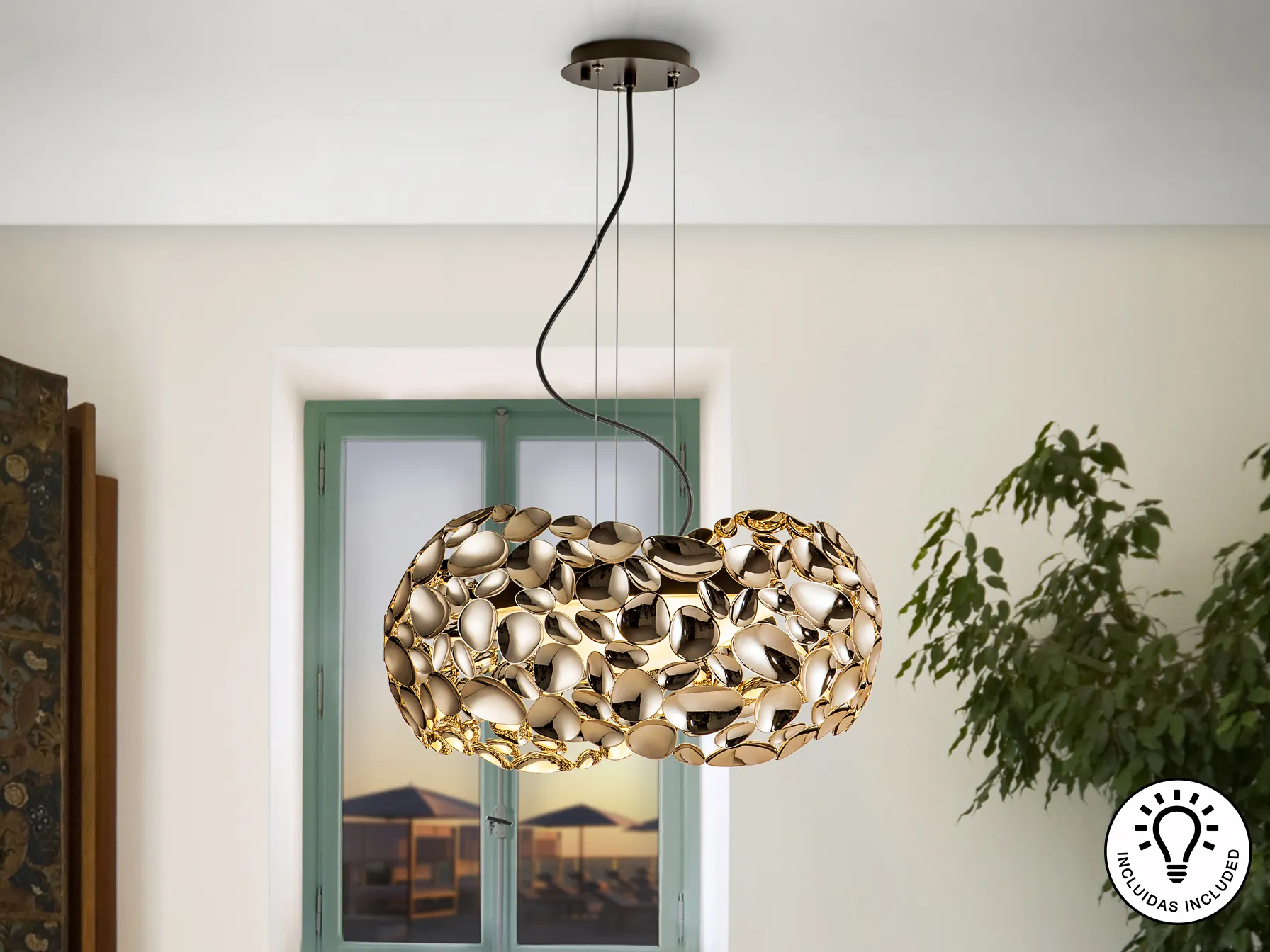 Лампа Narisa с 5 светлини в розово злато