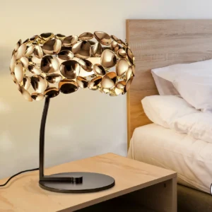 Таблица лампа ·НАРИСА· 3 светлини, розово злато