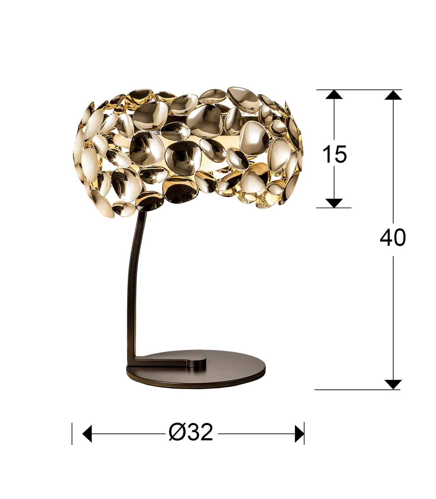 Таблица лампа ·НАРИСА· 3 светлини, розово злато - Image 3