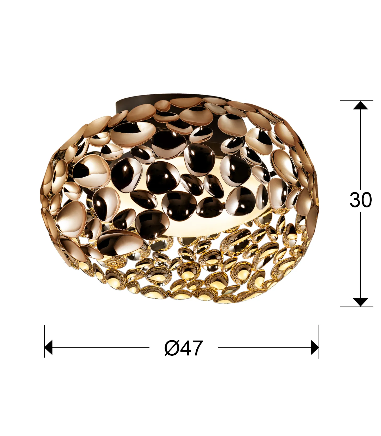Светилник за таван ·NARISA· Ø47, Розово злато - Image 3