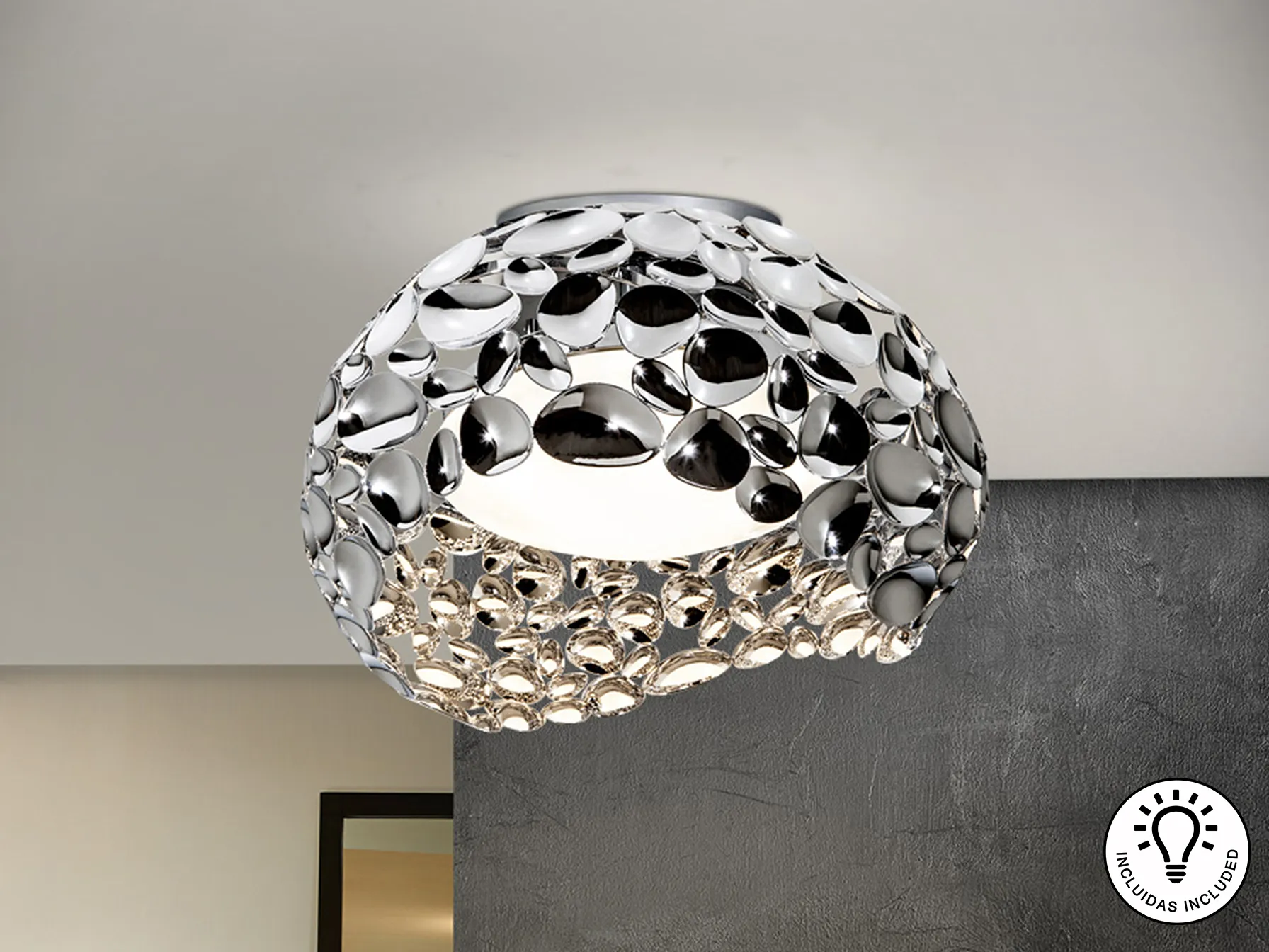 Потопна лампа NARISA с 5 светлини, Ø47 см, хром